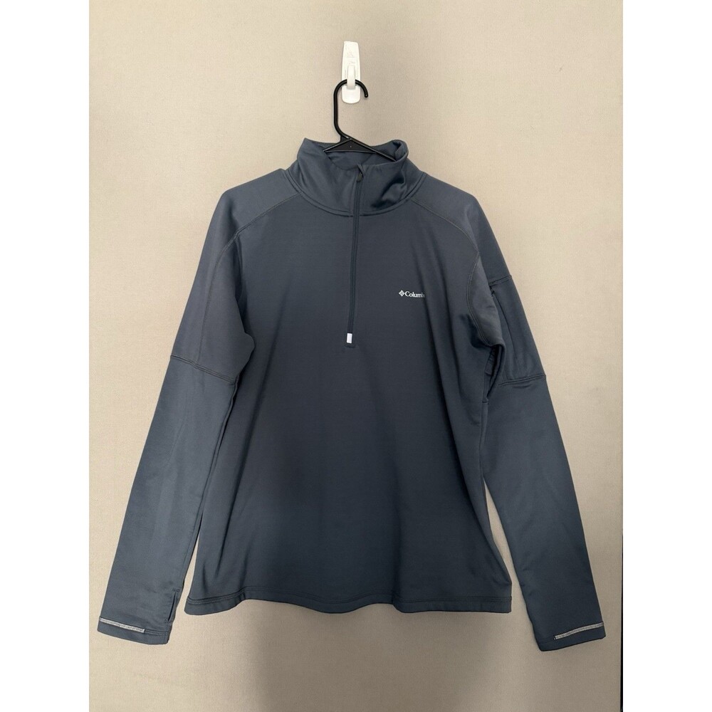Columbia Omni-wick Women’s XL Blue 1/4 Zip Pullover Thumb Holes Stretch Active